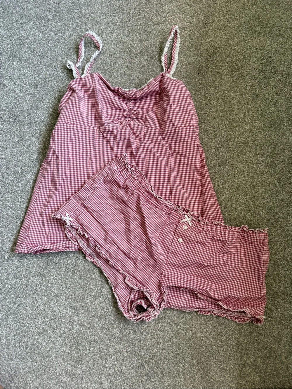 Brandy Melville Red Gingham Cami & Short Sleep Set - Picture 1 of 4